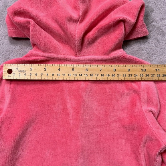 Juicy Couture Girls Size S Pink Terry Hoodie Gold‎ Sparkle Trim Y2K  Glam - Picture 8 of 10